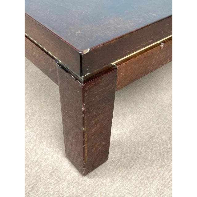 Italian Brown Goatskin Coffee Table by Aldo Tura, 1960s For Sale - Image 15 of 16