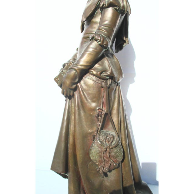 Eugene Aizelin Bronze Margarette Statue Barbedienne Foundry For Sale - Image 4 of 13