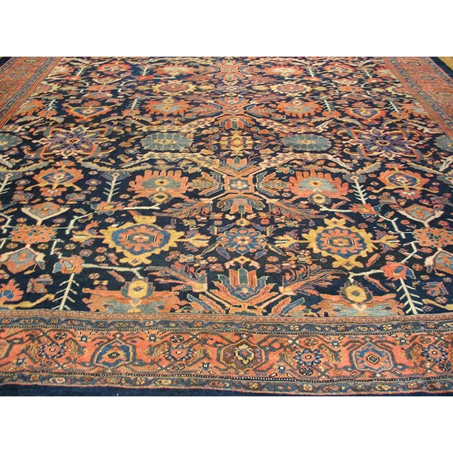 19th Century Persian Malayer Carpet ( 12'4" x 14'8" - 375 x 448 ) Unusual allover palmette and leaf patterns, often on...