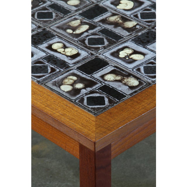 Brown Danish Teak Coffee Table with Ceramic Tile Top, 1960s For Sale - Image 8 of 12