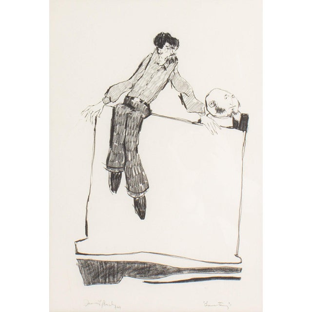 A 1969 charcoal drawing by the American artist James L. Bruch (1942-2023). Titled "Commentary," this work depicts a man...