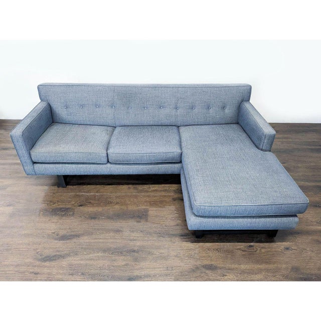 Modern Room & Board Andre Reversible Chaise Sectional in Grey Fabric For Sale - Image 3 of 14