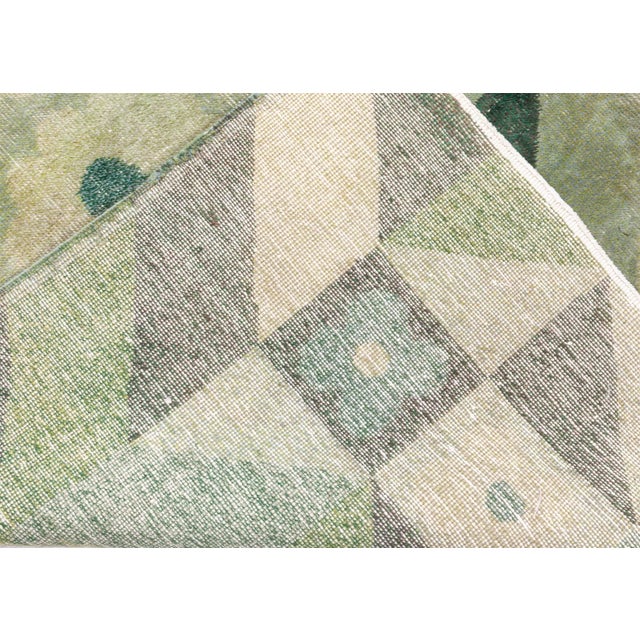 Art Deco Design Green Handmade Wool Rug Doris Leslie Blau For Sale - Image 9 of 9