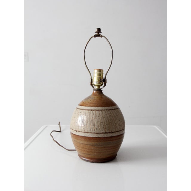 Vintage Handmade Studio Pottery Lamp For Sale - Image 4 of 10