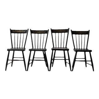 Antique Plank Seat Chairs - Set of 4 For Sale