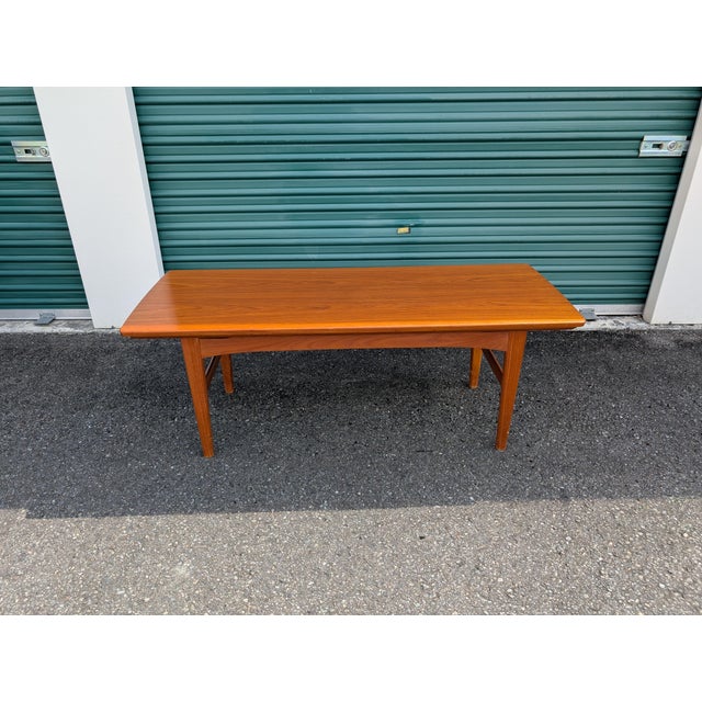 Niels Bach Vintage Danish Modern Niels Bach Teak Elevator Coffee Dining Table Made in Denmark For Sale - Image 4 of 12