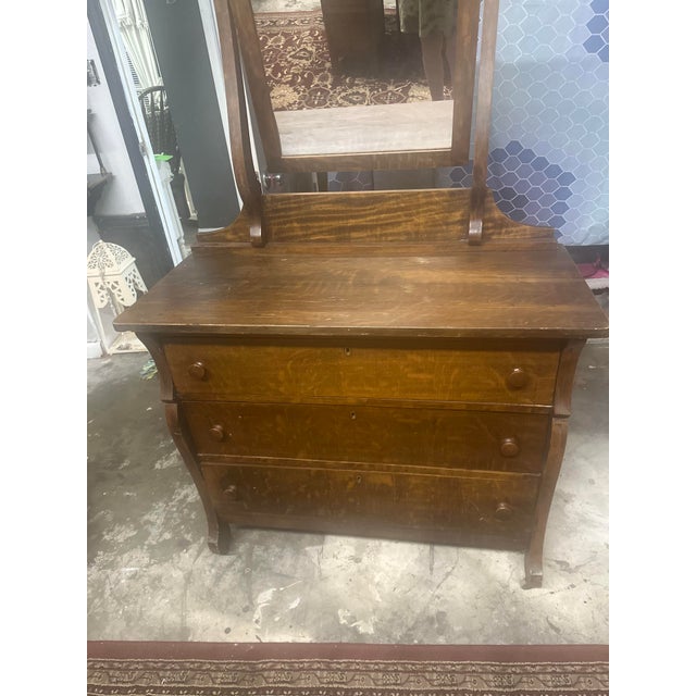 1940s Vintage Mahogany Dresser For Sale - Image 4 of 10