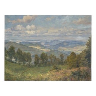 Heinrich Pforr, View of Meißner into the Werra Valley, Oil Painting on Canvas For Sale