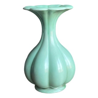Swedish Modern Art Deco Celadon Green Ceramic Vase by Arthur Percy for Gefle, 1930s For Sale