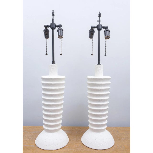 Bespoke Plaster Luc Lamps - a Pair For Sale - Image 10 of 10