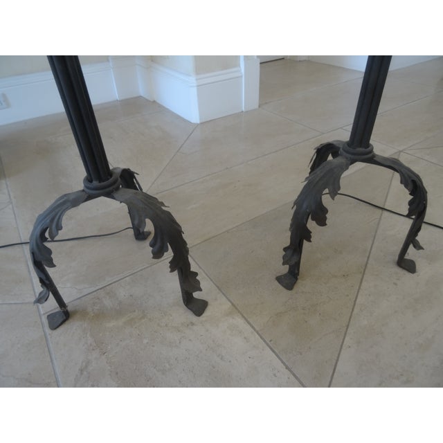 Mediterranean Late 20th Century Paul Ferrante Style Hand Wrote Floor Lamps - a Pair For Sale - Image 3 of 9