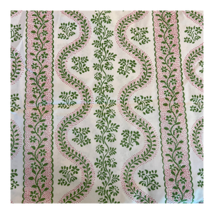 Sister Parish Custom Dolly in Red and Green Linen Cotton Fabric- 4 1/4 Yards