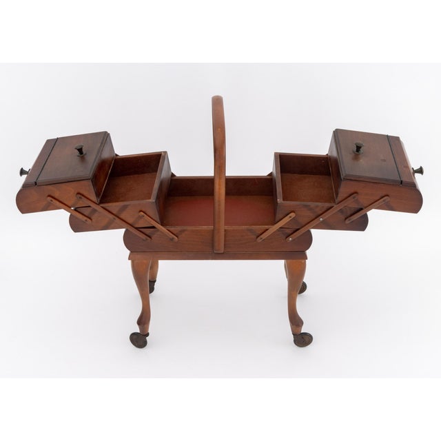 Wood Art Deco Walnut Sewing Box, Early 20th Century For Sale - Image 7 of 10
