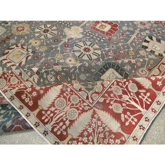 Galerie Shabab Collection Early 20th Century Indian Agra Large Square Carpet For Sale - Image 9 of 9