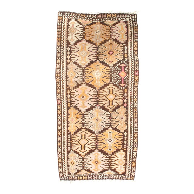 Pasargad NY Antique Persian Shiraz Kilim Rug - 3'10" x 7'11" For Sale