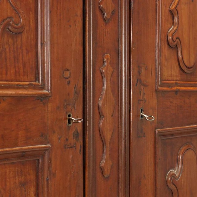 Baroque Cherry Wardrobe from Piacenza, 18th Century For Sale - Image 8 of 12