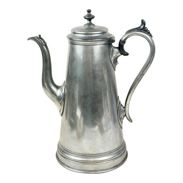 Antique Mid 1800’s James Dixon & Sons Pewter Coffee Pot For Sale