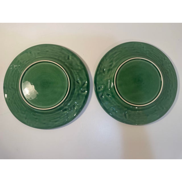 Green Late 20th Century Bordallo Pinheiro Dinner Plates Set of 6 Oak Leaf Acorn Green Earthenware For Sale - Image 8 of 9