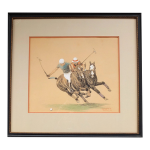 "Leaning for It" 1925 Conte Crayon & Gouache by Paul Brown