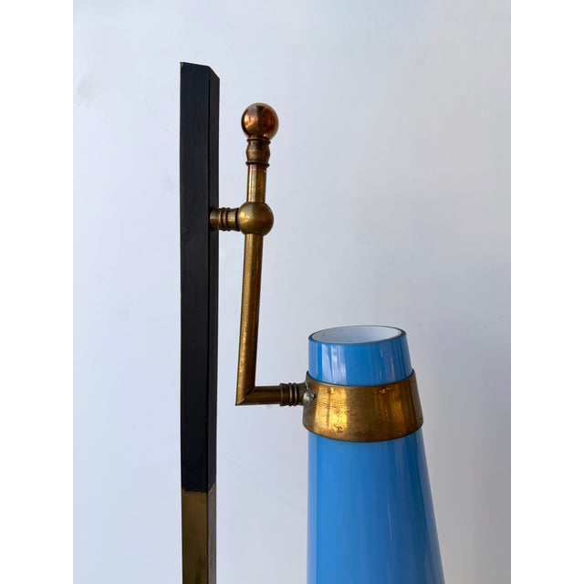 1960s Mid-Century Floor Lamp Brass Metal and Murano Glass by Vistosi, Italy, 1960s For Sale - Image 5 of 12