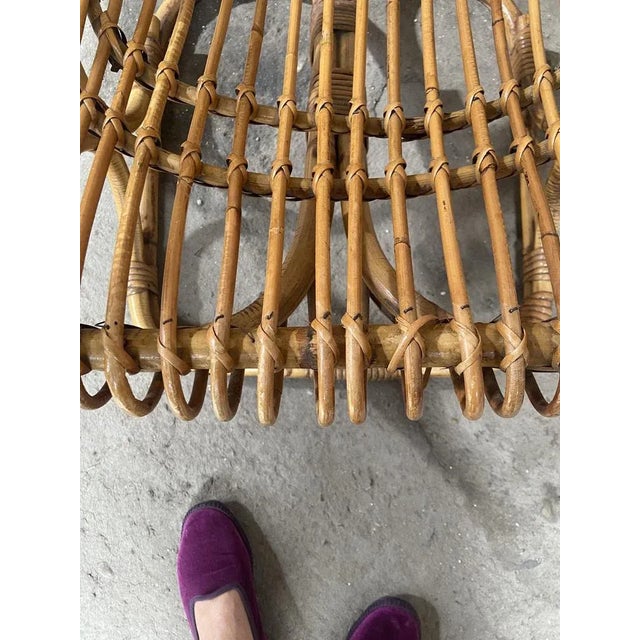 Mid-Century Modern Italian Bamboo and Rattan Armchair, 1960s For Sale - Image 9 of 11