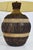 Textile 1970s Mid Century Modern Brutalist Style Bulbous Ceramic Table Lamps in Bronze - a Pair For Sale - Image 7 of 9