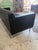 Design Within Reach Black Leather and Chrome Theatre Sofa by DWR For Sale - Image 4 of 8