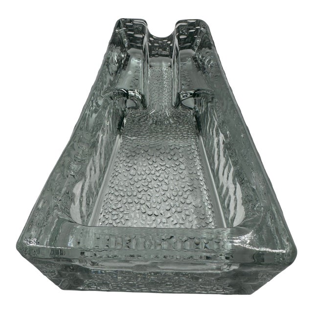 Vintage Postmodern Cigar Pipe Glass Ashtray For Sale