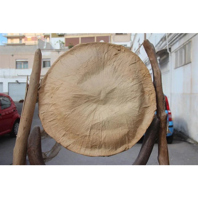 Parchment and Wood Floor Lamp, 1960s For Sale - Image 4 of 16