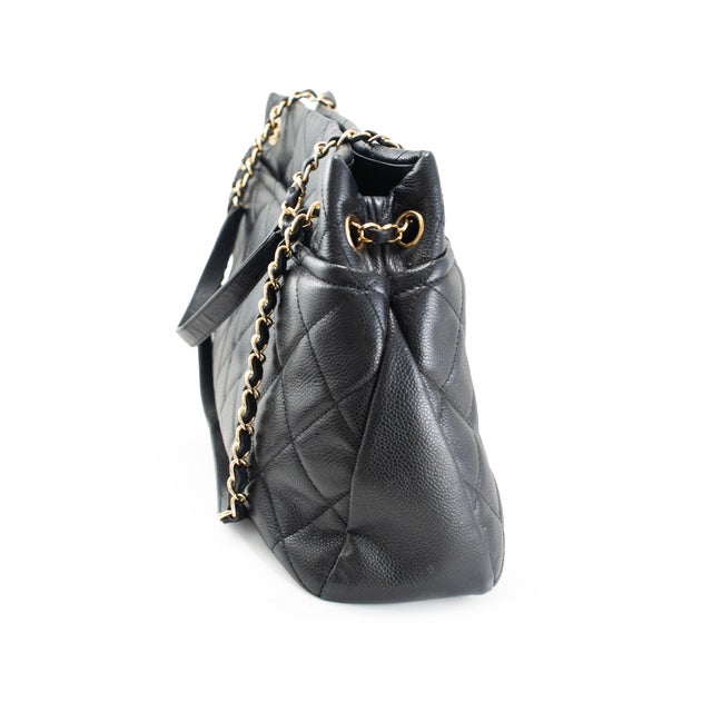 Animal Skin Chanel Timeless Soft Shopper XL Tote Caviar Leather Black Gold-Tone Hardwear Bag For Sale - Image 7 of 17