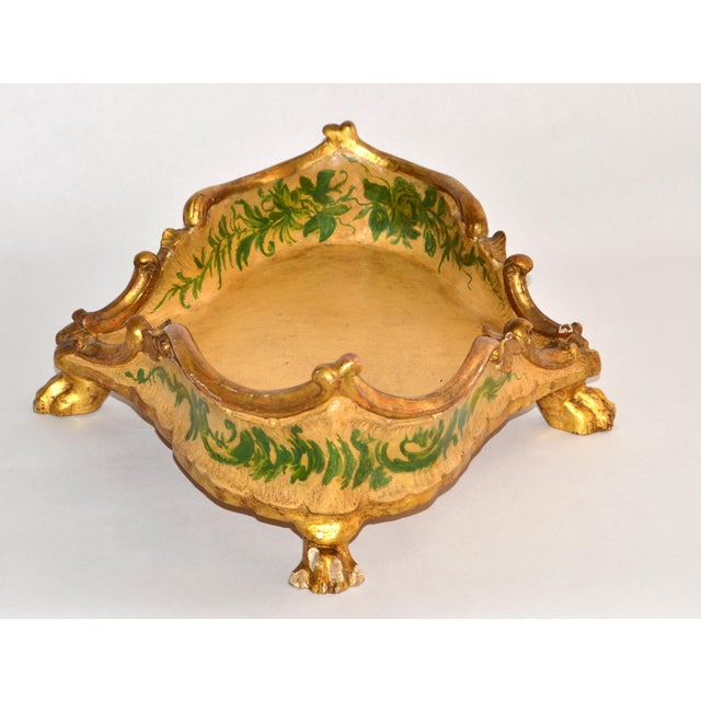 1950s Giltwood Neoclassical Florentine Wood Box Acanthus Leaves Claw Feet Italy For Sale - Image 15 of 15