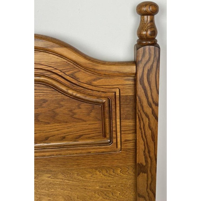 Wood Vintage French Style Oak Headboard For Sale - Image 7 of 9