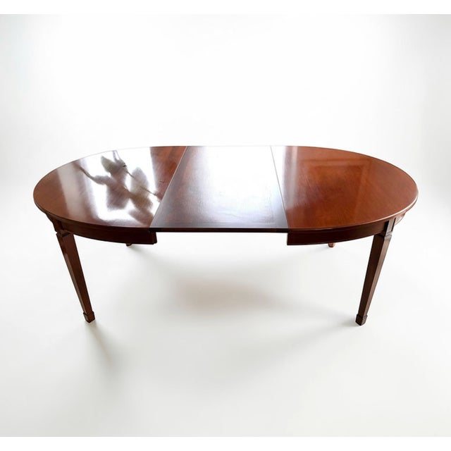 Mid-20th Century Hepplewhite Mahogany Dining Table with Extension, Denmark For Sale - Image 4 of 17