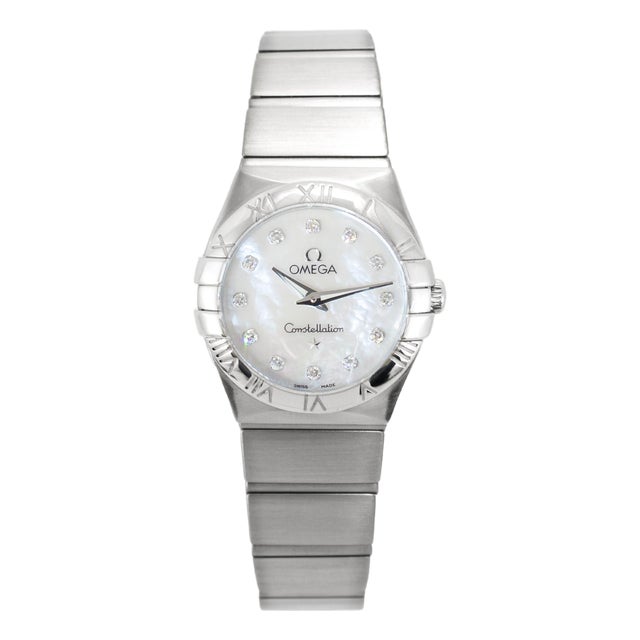 Ladies Omega Constellation 24mm Diamond Dial Quartz Watch For Sale