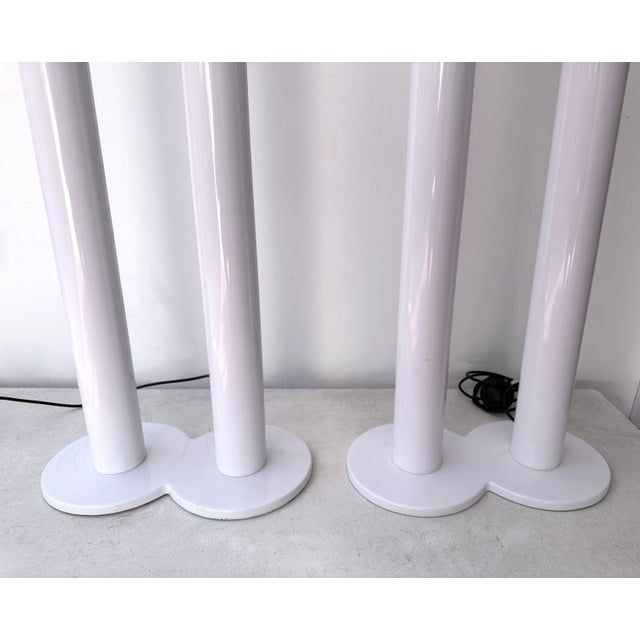 Pair of Metal Floor Lamps Boy and Girl by Remo Buti for Neofos. Italy, 1980s For Sale - Image 9 of 12