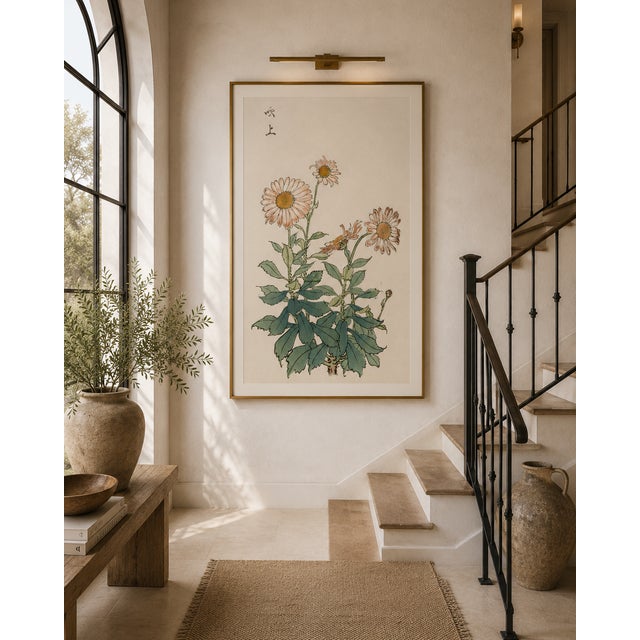Paper Daisy by Keika Hasegawa, Vintage Japanese Botanical Art Print, 24" X 36" For Sale - Image 7 of 10