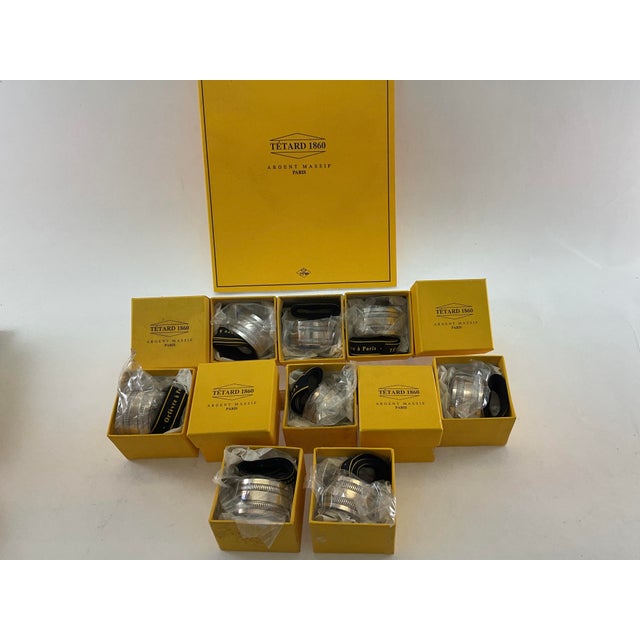 New 1990s Set of 12 Refined Sterling Silver Round Napkin Rings, Gadroon. For Sale - Image 4 of 15