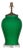 Contemporary Green Porcelain Table Lamp with Discreet Crackle Finish on Lucite Base For Sale