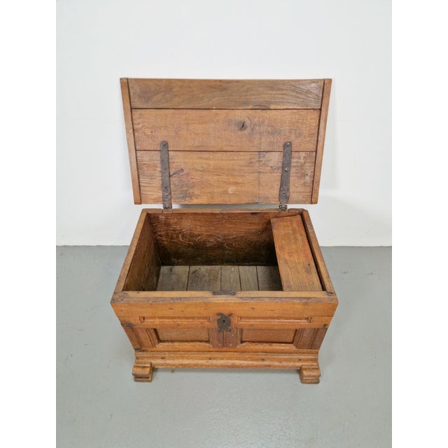 Antique French Brutalist Chest in Oak, 1800 For Sale - Image 4 of 17