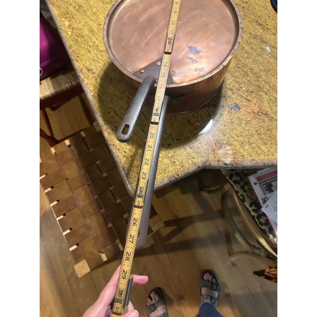 Antique French Copper Pot With Copper Lid. For Sale - Image 4 of 12