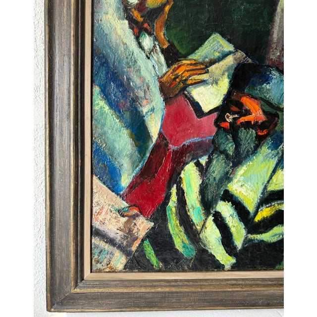 Abram Tromka, Rare Large Judaica Oil Painting Jewish 2 Rabbis Painting Abram Tromka WPA Artist, c.1930's-1950's For Sale - Image 16 of 16