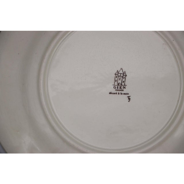 1960s Set of Five Gien France Rambouillet Dinner Plates Hare, Hand-Painted, Earthenware For Sale - Image 14 of 17