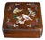 Vintage Rosewood Box With Mother-of-Pearl Bird and Floral Inlay For Sale