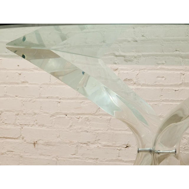 Vintage Lucite Sculptural Dining Table With Glass Top For Sale - Image 9 of 11