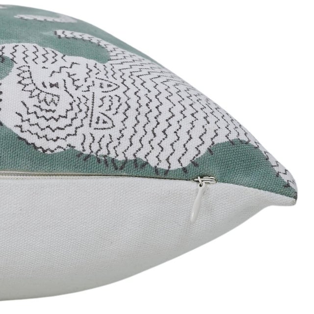 Not Yet Made - Made To Order Fabdivine Handmade Block Print Thick Cotton White Throw Pillow Covers 26x26inches-Mushak Raaj Design For Sale - Image 5 of 9