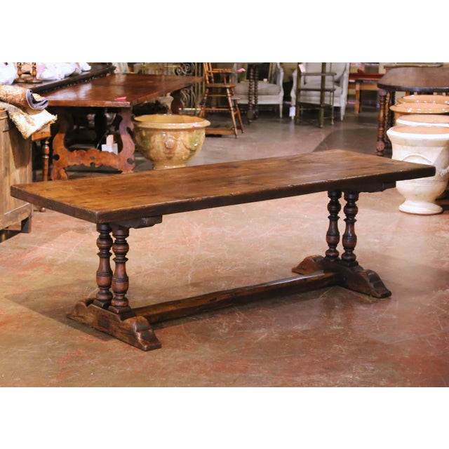 French Louis XIII Style Walnut Monastery Dining Table From the Pyrenees For Sale In Dallas - Image 6 of 8