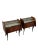 Set of two late Art Deco nightstands, Italy 1950s. Spruce and plywood veneered in walnut burl and walnut root veneer,...