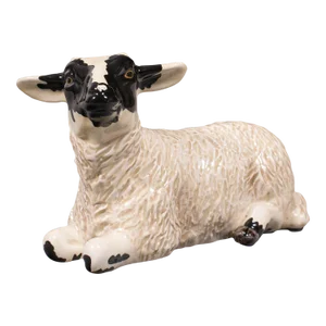 1990s Small Vintage English Ceramic Decorative Lamb