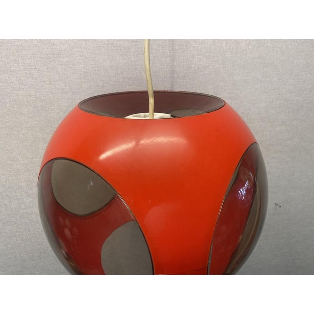 Vintage Colani Ufo Ceiling Lamp in Red Plastic from Massive, 1970s For Sale - Image 11 of 18