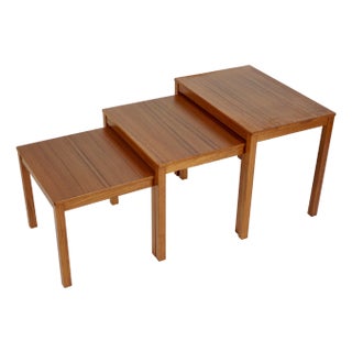 Vintage Bent Silberg Mobler Danish Modern Nesting Tables - Set of 3 For Sale
